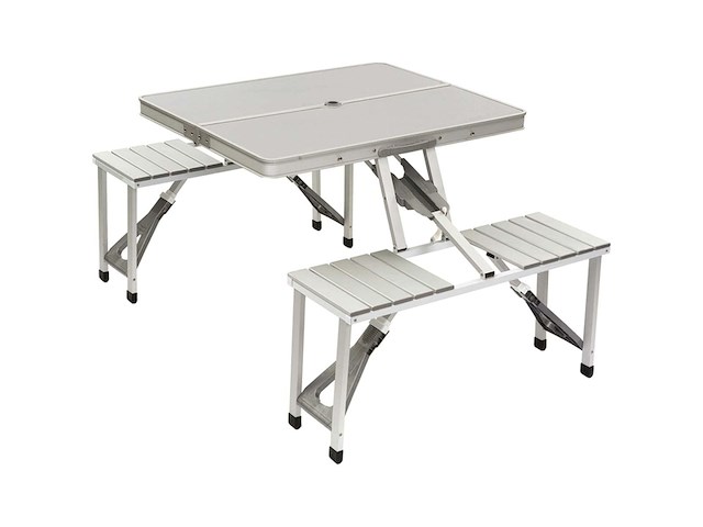 Bo-camp picknicktafel aluminium inklapbaar grijs - afbeelding 1 van  5