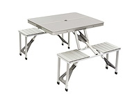 Bo-camp picknicktafel aluminium inklapbaar grijs - afbeelding 1 van  5