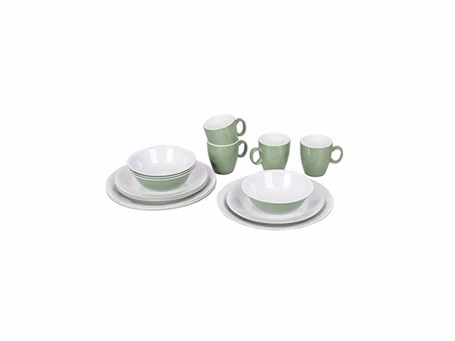 Bo-camp servies 100% melamine 16-delig groen - afbeelding 1 van  4