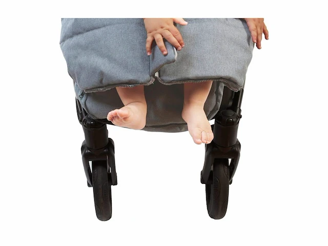 Bo jungle voetenzak buggy universeel waterbestendig windbestendig fleece voering winter met kap geschikt voor 5 puntsgordel licht grijs - afbeelding 4 van  4