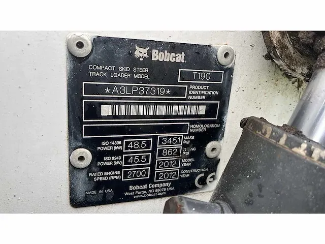 Bobcat - t190 - bobcat rups schranklader - 2012 - afbeelding 3 van  15