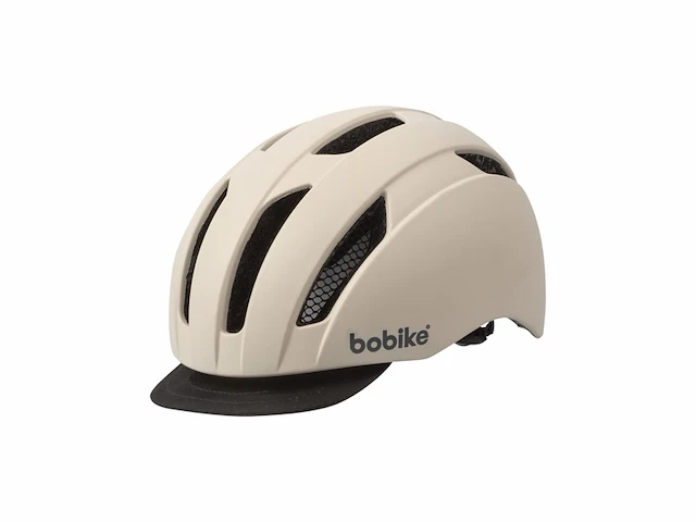 Bobike fietshelm city maat m verstelbaar 52-58cm met afneembaar vizier creme - afbeelding 1 van  3