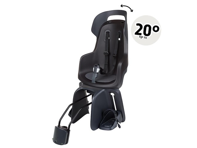 Bobike go maxi fietszitje met slaapstand - framebevestiging urban black - afbeelding 2 van  5