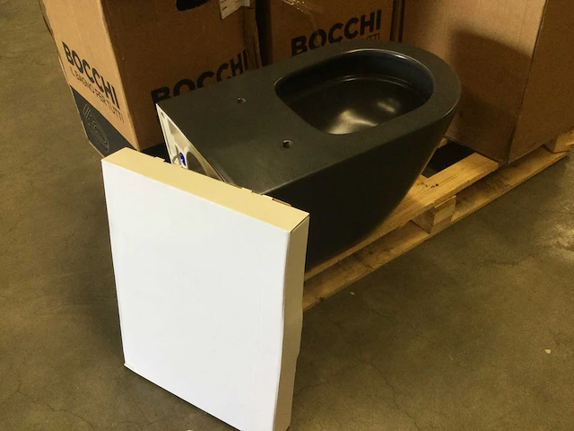 Bocchi - 1295 0129 - hangtoilet incl. toiletzitting antraciet - afbeelding 2 van  4