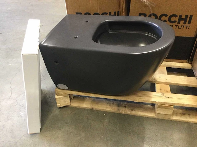 Bocchi - 1295 0129 - hangtoilet incl. toiletzitting antraciet - afbeelding 1 van  3