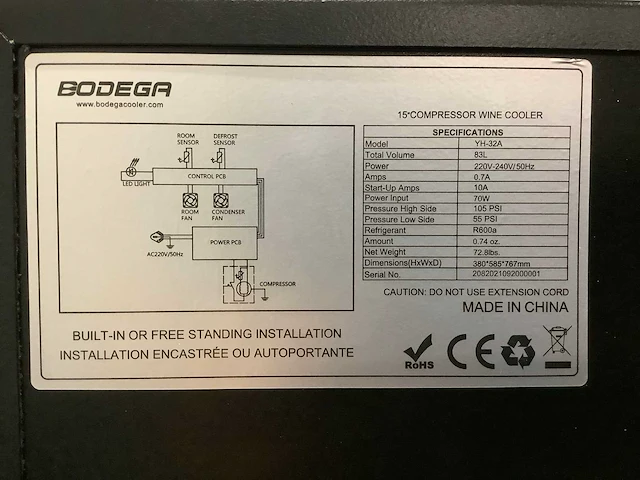 Bodega yh-32a wijnklimaatkast - afbeelding 8 van  8