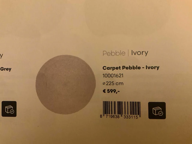 Bodilson pebble ivory vloerkleed ø225cm (5x) - afbeelding 2 van  2