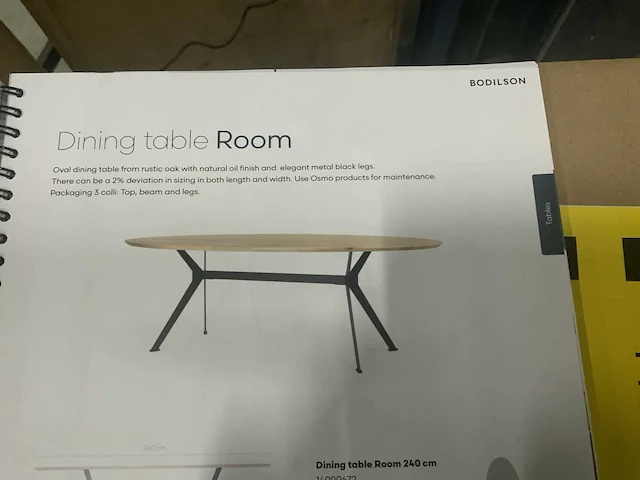 Bodilson room 200x100cm eetkamertafel - afbeelding 5 van  5