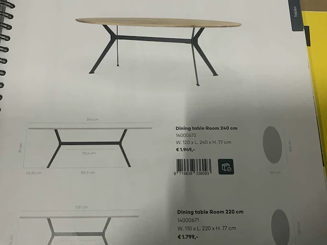 Bodilson room 240x120cm eetkamertafel - afbeelding 5 van  5