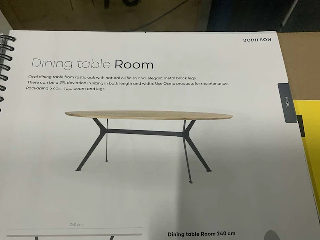 Bodilson room 240x120cm eetkamertafel - afbeelding 4 van  5