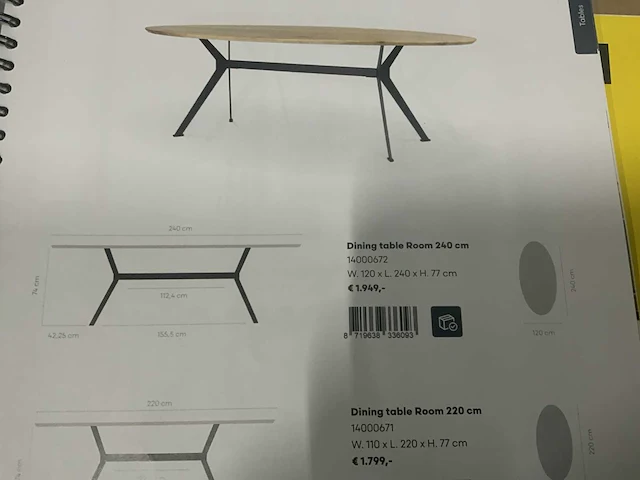 Bodilson room 240x120cm eetkamertafel - afbeelding 5 van  5