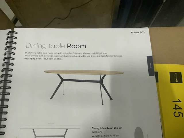 Bodilson room 240x120cm eetkamertafel - afbeelding 4 van  5
