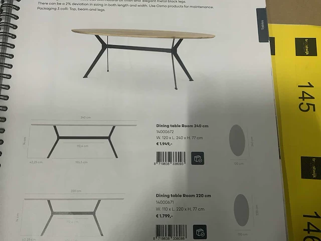 Bodilson room 240x120cm eetkamertafel - afbeelding 5 van  5