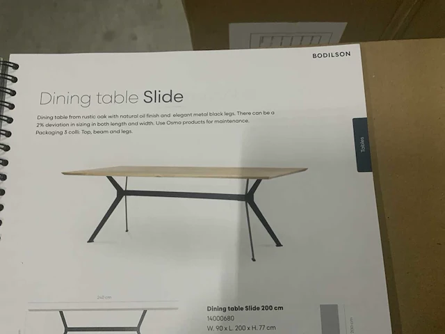 Bodilson slide 240x100cm eetkamertafel - afbeelding 2 van  3