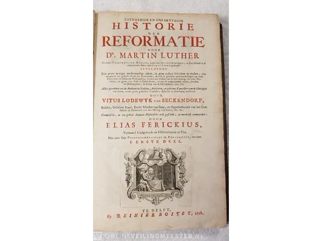 Boek, historie der reformatie martin luther, bouwjaar 1728 - afbeelding 3 van  10