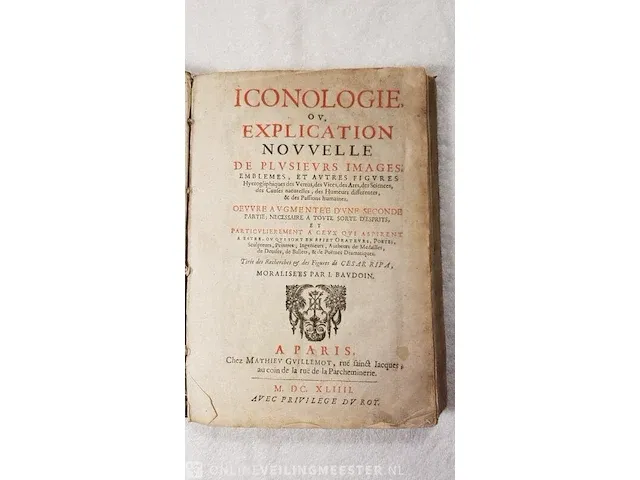 Boek, iconologie i. baudoin, bouwjaar 1619 - afbeelding 2 van  7