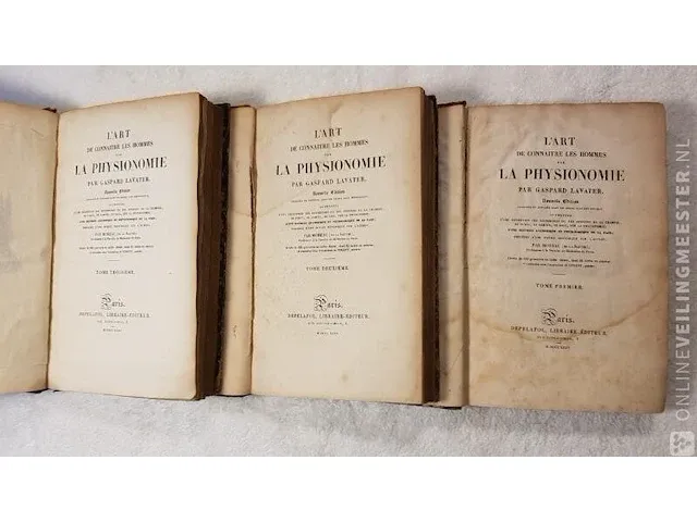Boek, la physionomie, 3 delig lavaterre, bouwjaar 1835 - afbeelding 3 van  8