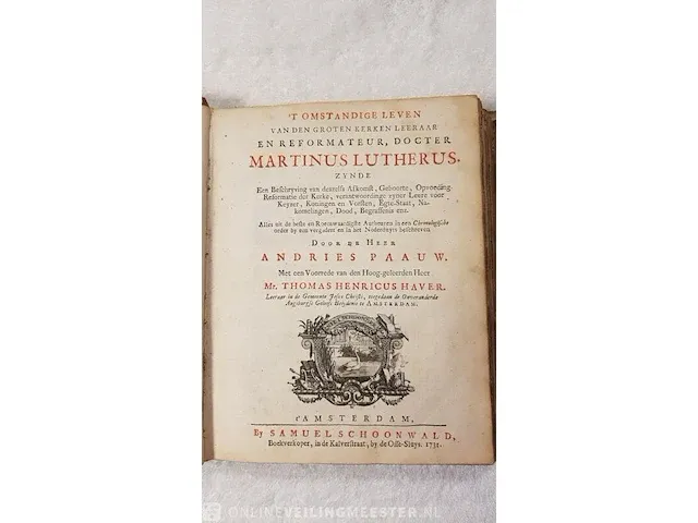 Boek, martin luther samuel schoonwald, bouwjaar 1731 - afbeelding 5 van  8