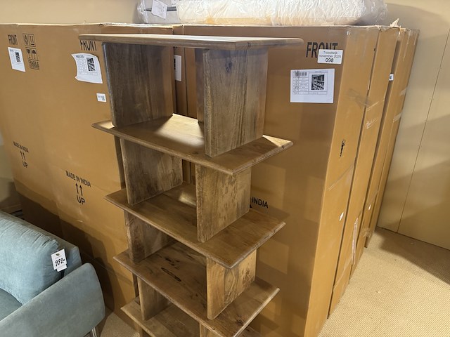 Boekenkast, bruin mangohout - afbeelding 4 van  5