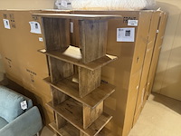 Boekenkast, bruin mangohout - afbeelding 4 van  5