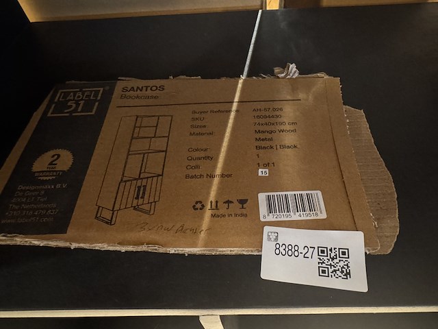 Boekenkast, label51, santos, zwart - afbeelding 4 van  4