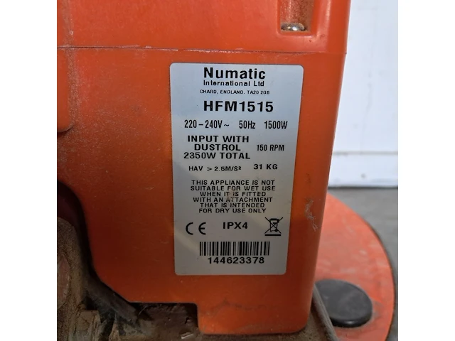 Boen-/schuurmachine - 450mm - 230v, numatic, hfm 1515, 2015 - afbeelding 14 van  14