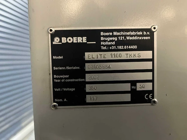 Boere - elite 1100 tkks & bkks - breedbandschuurmachine - 2002 - afbeelding 28 van  41