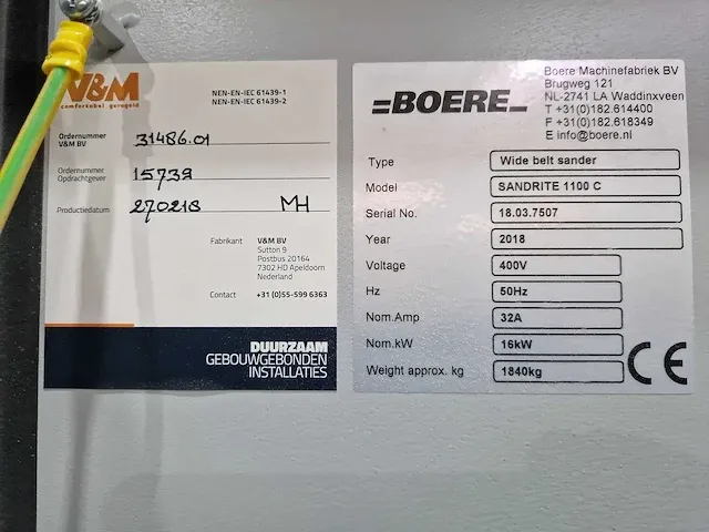 Boere - sandrite 1100c - breedbandschuurmachine - afbeelding 19 van  27