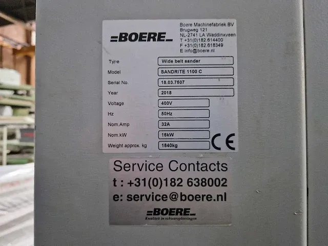 Boere - sandrite 1100c - breedbandschuurmachine - afbeelding 7 van  27
