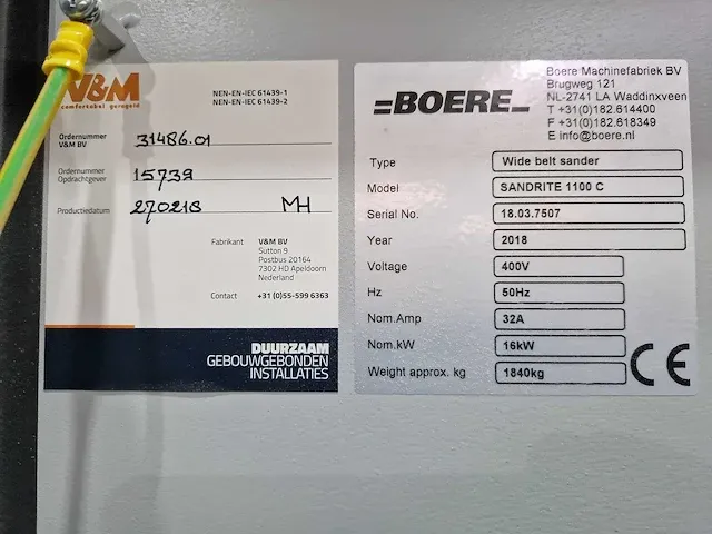 Boere - sandrite 1100c - breedbandschuurmachine - afbeelding 19 van  27