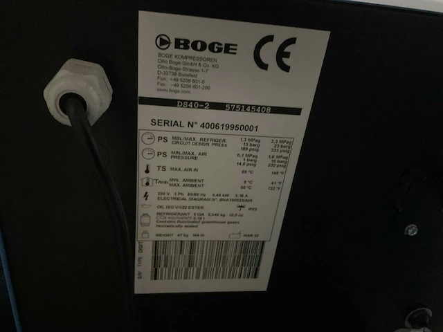Boge - com 12 / ds40-2 - freeze dryers - 2022 - afbeelding 4 van  6