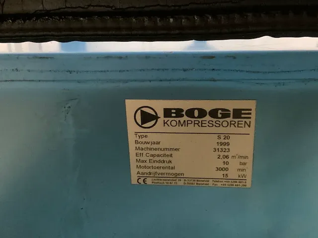 Boge s20 schroefcompressor 15 kw 1999 - afbeelding 15 van  15