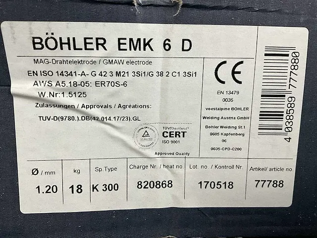 Böhler emk 6d lasdraad (5x) - afbeelding 4 van  4