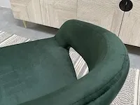 Boho fauteuil in donker groen velvet stof groen / zwart - afbeelding 6 van  6