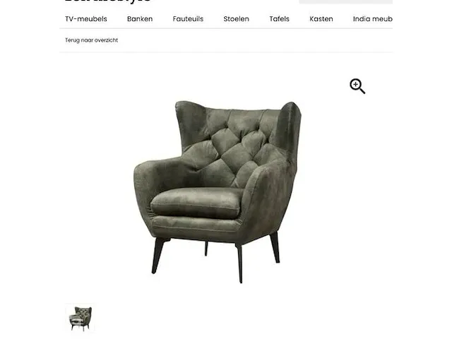 Boho fauteuil in faded green velvet toff, antraciet groen / zwart - afbeelding 8 van  9