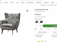 Boho fauteuil in faded green velvet toff, antraciet groen / zwart - afbeelding 9 van  9
