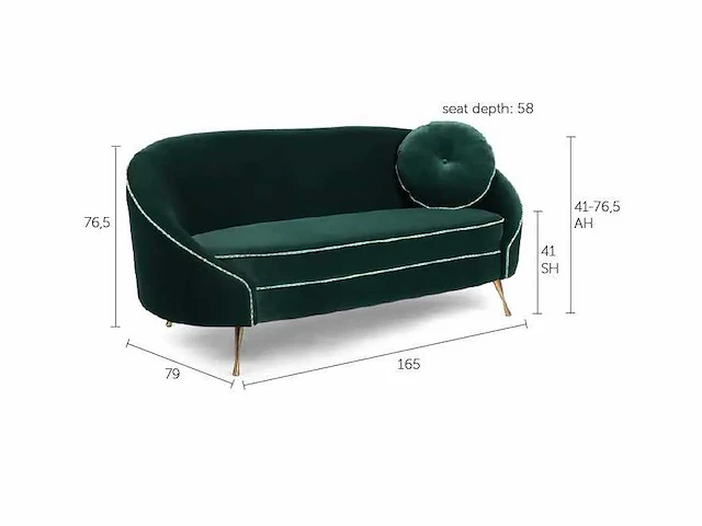 Bold monkey - don't love me love sofa dark green - bankstel - afbeelding 4 van  11