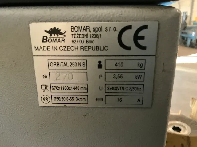 Bomar orbital 250 ns borstel ontbraammachine - afbeelding 7 van  8