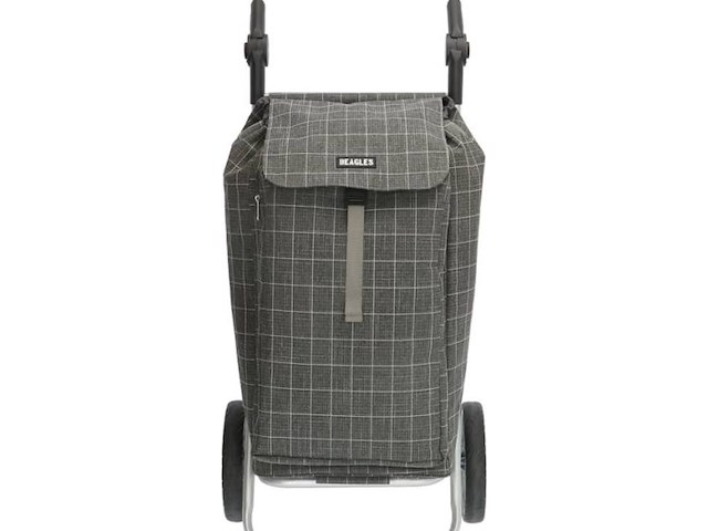 Boodschappentrolley, beagles, grey checkered - afbeelding 1 van  2