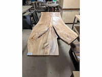 Boomstam - eetkamertafel 240 cm. - afbeelding 2 van  3