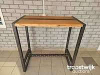 Boomstam bartafel eiken geolied incl. stalen frame 114cm breedte 63-65cm hoogte 115cm - afbeelding 3 van  6