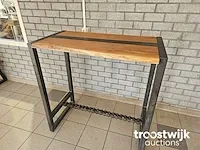 Boomstam bartafel eiken geolied incl. stalen frame 114cm breedte 63-65cm hoogte 115cm - afbeelding 6 van  6