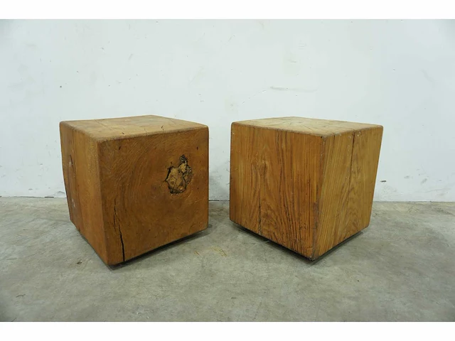 Boomstam bijzettafel (2x) - afbeelding 1 van  4