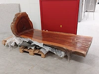 Boomstam tafel l shape tropisch hardhout, 2025 - afbeelding 5 van  12