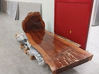 Boomstam tafel l shape tropisch hardhout, 2025 - afbeelding 6 van  12