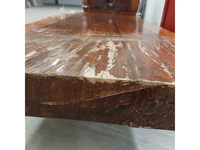 Boomstam tafel l shape tropisch hardhout, 2025 - afbeelding 9 van  12