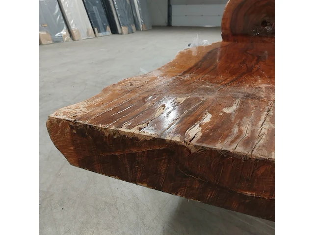Boomstam tafel l shape tropisch hardhout, 2025 - afbeelding 10 van  12