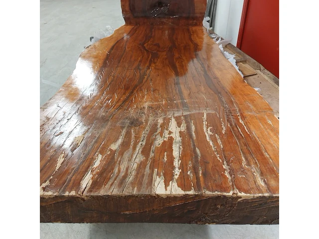 Boomstam tafel l shape tropisch hardhout, 2025 - afbeelding 11 van  12
