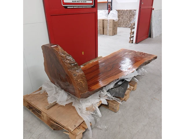 Boomstam tafel l shape tropisch hardhout, 2025 - afbeelding 2 van  12