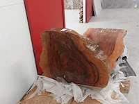 Boomstam tafel l shape tropisch hardhout, 2025 - afbeelding 3 van  12